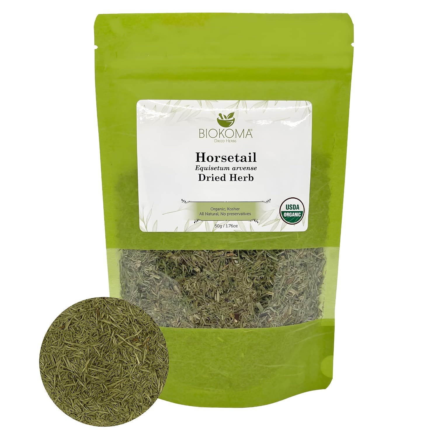 Biokoma Organic Horsetail Herb Tea 50g (Shavegrass) – Supports Healthy Hair, Skin and Nails – USDA Certified Organic Loo