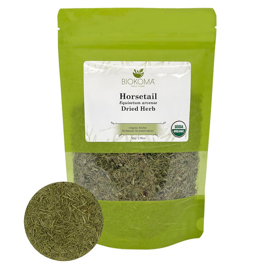 Biokoma Organic Horsetail Herb Tea 50g (Shavegrass) – Supports Healthy Hair, Skin and Nails – USDA Certified Organic Loo
