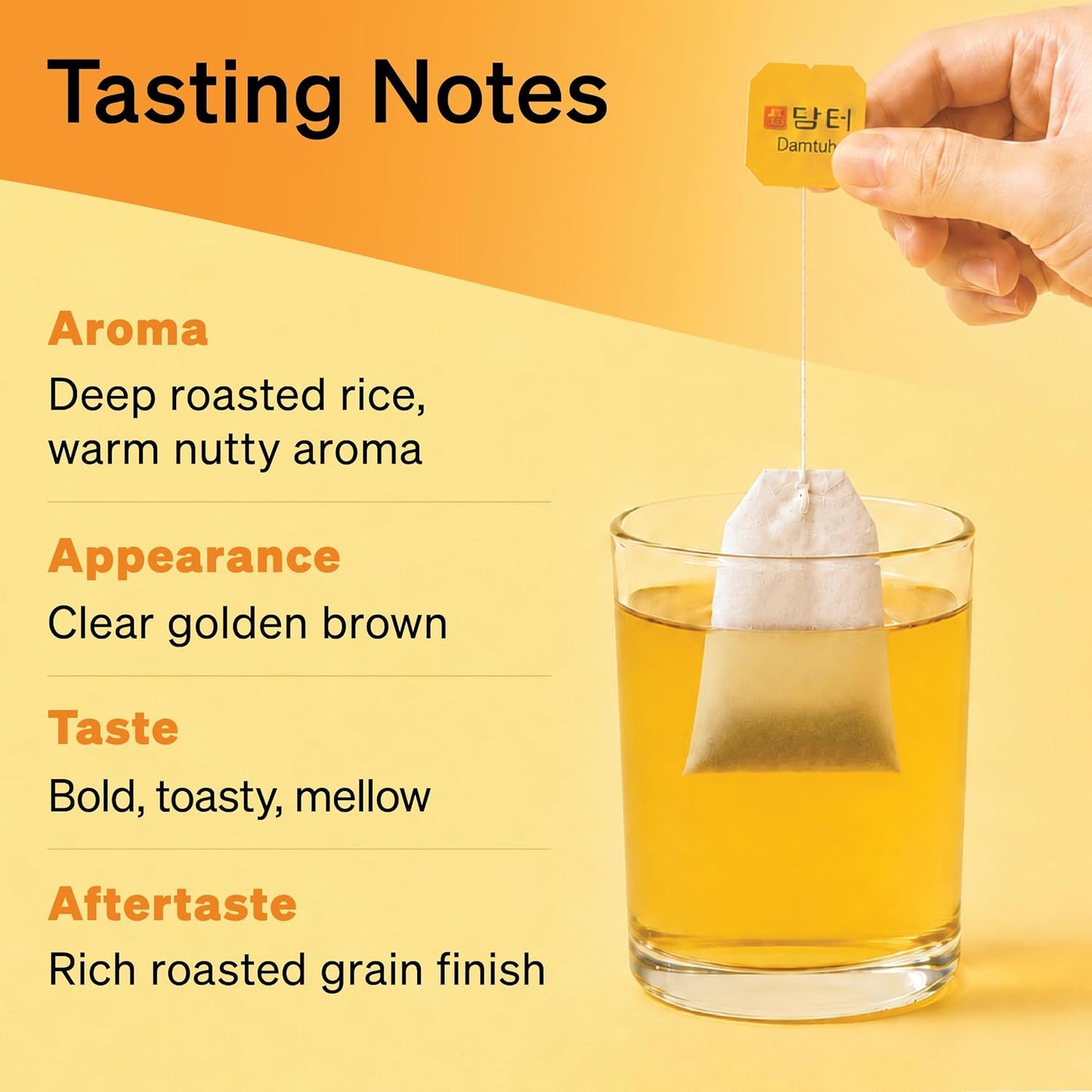 Damtuh Korean Roasted Rice Tea Bags with Solomon's Seal, 80 Count