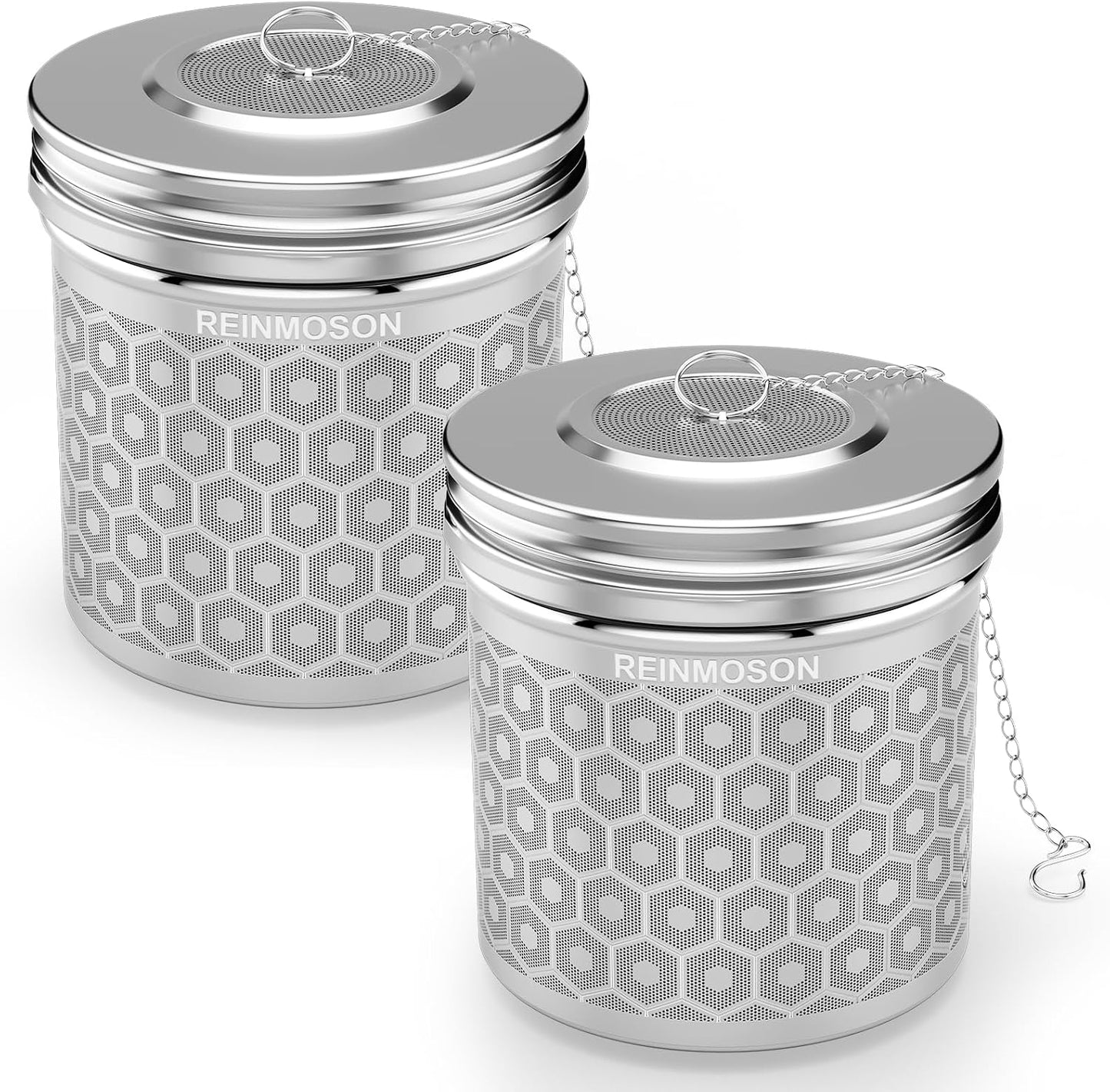 Reinmoson 2 Pack Extra Large Tea Infuser for Loose Leaf Tea &amp; Spice Ball