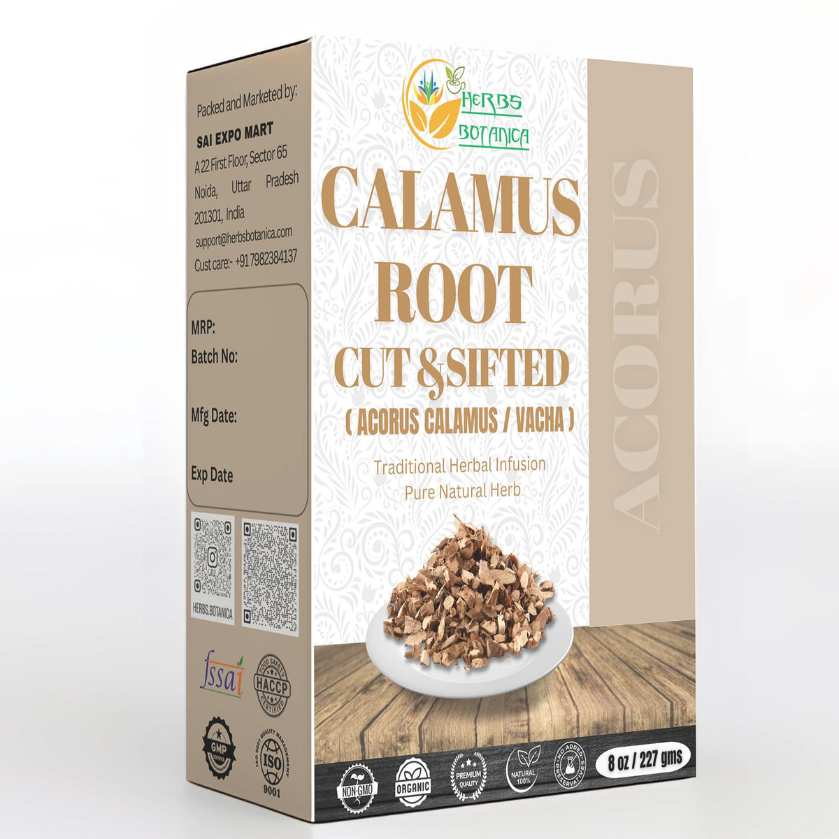 Herbs Botanica Calamus Root Loose Dried Herb for Skin, Stomach Health Benefits Herbal Tea Sweet Flag/Sway/Vacha/Muskrat