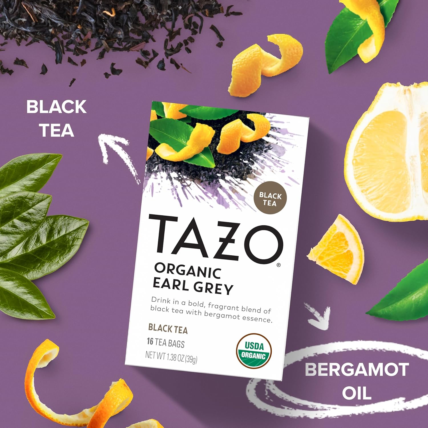 TAZO Tea Bags, Earl Grey, High Caffeine and Bold Flavor, 20 Tea Bags (Pack of 6)
