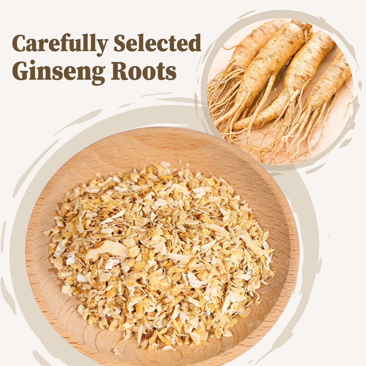 FullChea - Ginseng Tea Bags, 60 Count, Pure Ginseng Root Herbal Tea