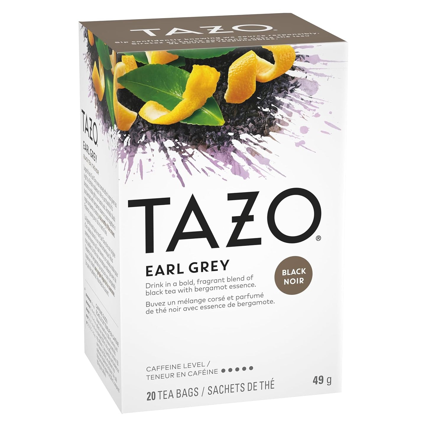 Tazo All Natural Black Tea Earl Grey -- 20 Tea Bags ( 3 pack)