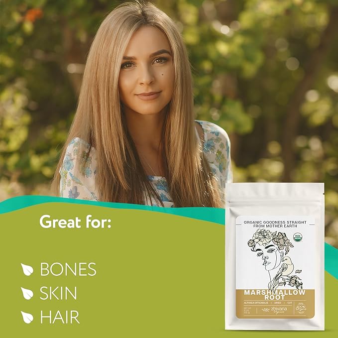 Marshmallow Root Tea Organic (4oz.) - Marshmellow Root Herb (Althea Officinalis) - Throat Tea - Great for Gut Lining, Digestion, Respiratory Health