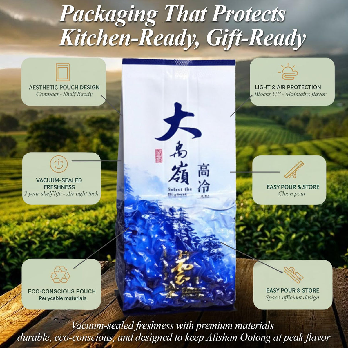 ZONE - 365 Oolong Tea Loose Leaf, Taiwanese Alishan High Mountain Roast
