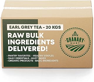 Earl Grey Tea by Granary Mart – Black Tea w/ hints of Bergamot & Vanilla - Authentic Taste & Invigorating Aroma – Grown in the Lush Himalayas – Free of GMOs & Additives – 44 lbs. Full Leaf Tea Bulk Bag