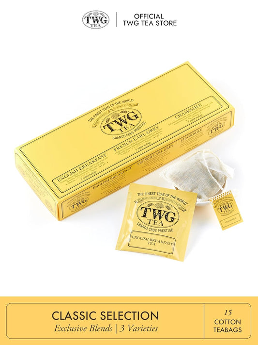 TWG Tea | Moon & Sky Selection | 3 Varieties | Exclusive Tea Blends | 15 Hand Sewn Cotton Teabags | Gift Set