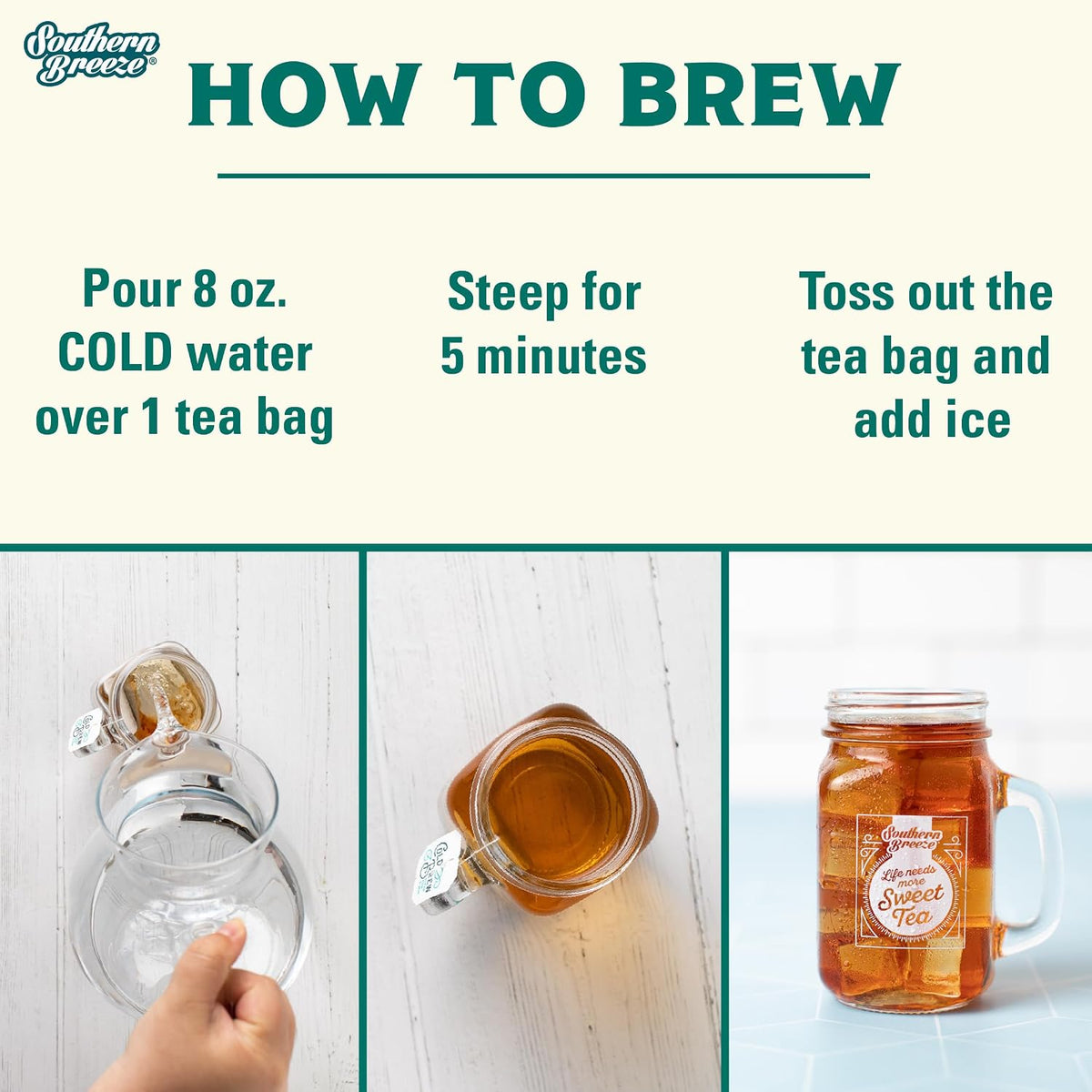 Southern Breeze Cold Brew Sweet Tea Mint Iced Tea 20 Tea Bags