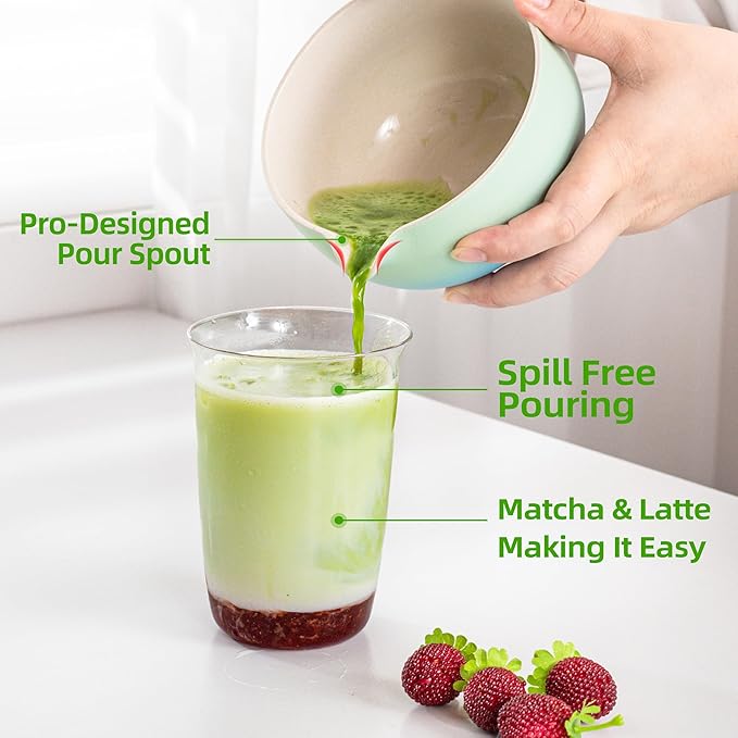 Teanagoo Matcha Whisk Set Blue,Ceremony Matcha Set,Matcha Kit Grident Blue,Matcha Tea Set for Making Breakfast/Latte