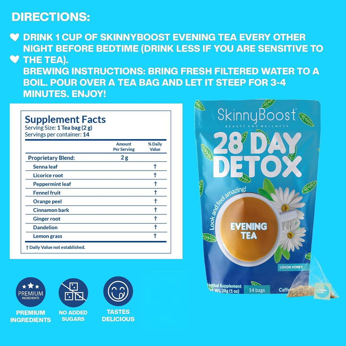 Skinny Boost Evening Tea-Cleanse and detox support, reduce bloating