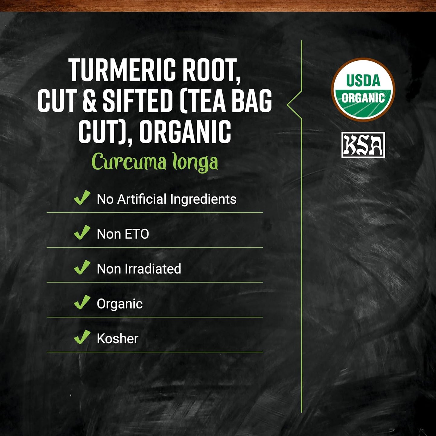 Frontier Co-op Organic Turmeric Root (Tea Bag Cut) Cut and Sifted, 16 Oz, Bulk Bag, Kosher Certified - For Pickling Brines and Brewed Tea