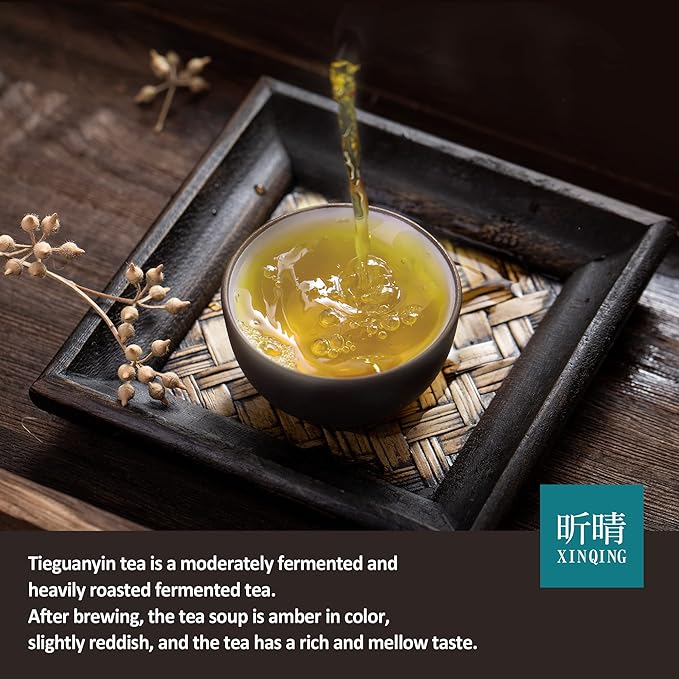 Xin Qing Tieguanyin Oolong Tea Tie Guan Yin Tea Iron Goddess Tieguanyin Taiwan High Mountain Oolong Tea Taiwan Gaoshan Ulong Tea 200g/7.05oz