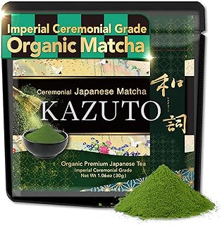 Kazuto Imperial Ceremonial Grade Matcha Green Tea Powder - Premium First Harvest Single Origin USDA Organic Gluten-Free Vegan, 100% Pure Unsweetened No Additives from Shizuoka 1.06oz