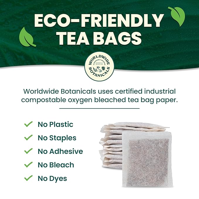 Worldwide Botanicals Sweet Cinnamon Spice Herbal Tea, 50 Tea Bags - Organic, Caffeine Free, Kosher, Naturally Sweet, 50% More Herbs - 50 Tagless Eco-Friendly Tea-Bags