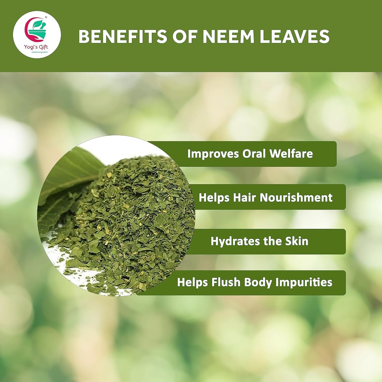 Yogi's Gift® Neem Leaves 1 Lb | Cut &amp; Sifted Neem Leaf | Loose Herbal Tea