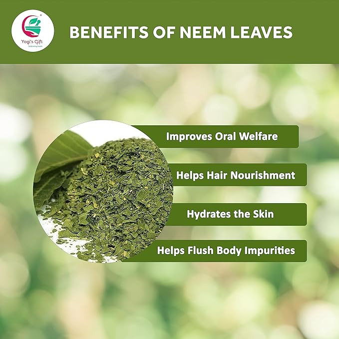 Neem Leaf 1 lb (454 grams), 100% Natural Tea, Neem Leaves Cut and Sifted, Azadirachta Indica Leaf, Margosa Leaves, Non-GMO, Ethically Sourced