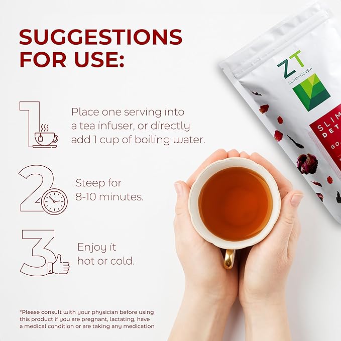 Dr. Zisman ZT Slimming - Goji-Ginger Herbal Tea Blend - Tea with Goji Berries & Ginger Root for a Refreshing Flavor - 30 Day Wellness Blend (30 Servings)