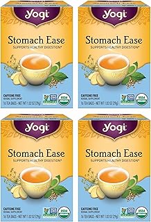 Yogi Tea Stomach Ease - 16 Bags per Pack (4 Packs) - Digestive Tea to Help Soothe & Calm the Stomach - Includes Licorice, Fennel, Ginger, Peppermint & More