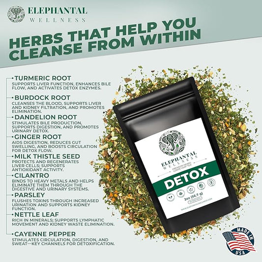 Elephantal Wellness Premium Herbal Tea – Traditional Blend with Turmeric, Nettle & Milk Thistle, Handmade
