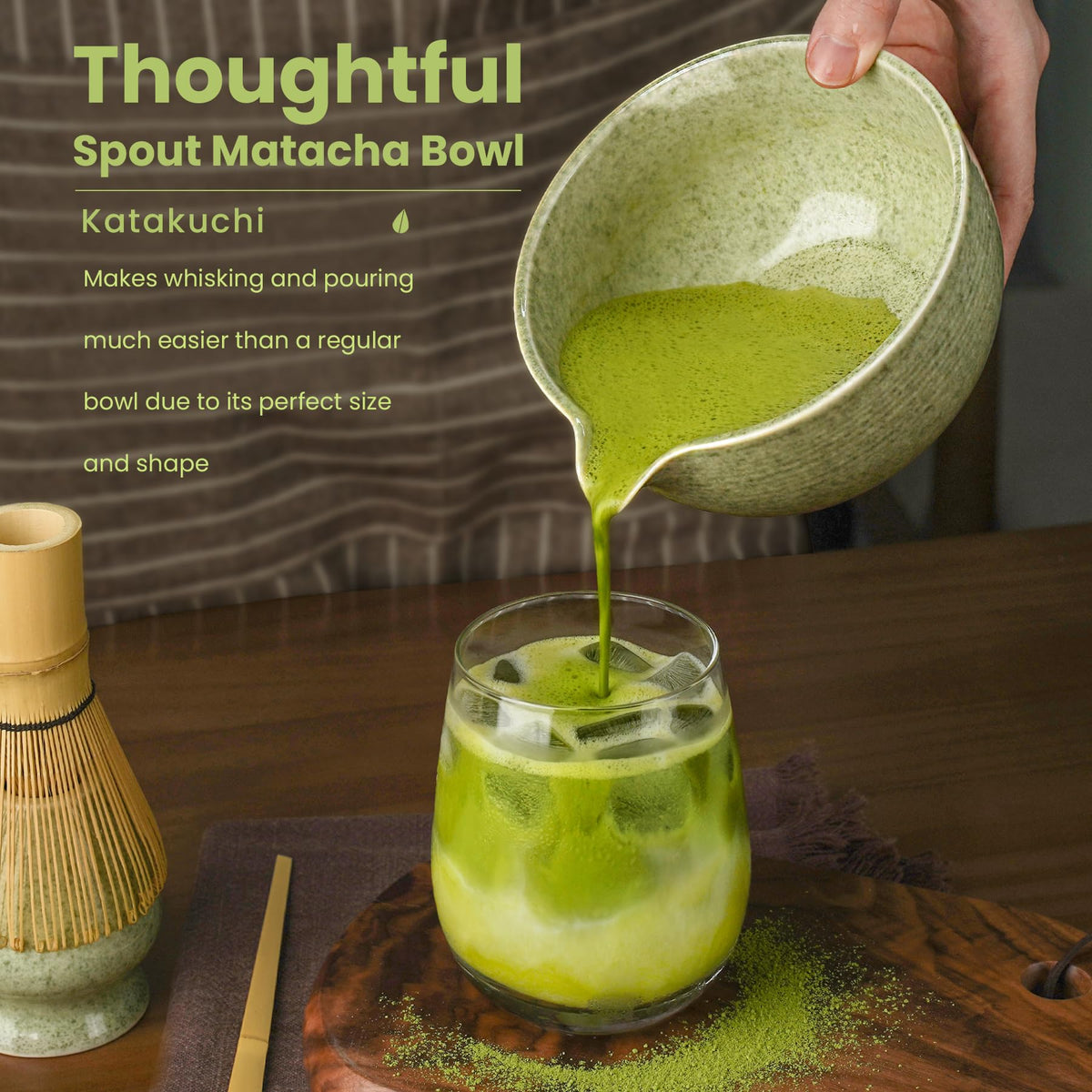 Metflavor Matcha Whisk Set, Ceramic Bowl Matcha Kit & Handcrafted Bamboo Chasen