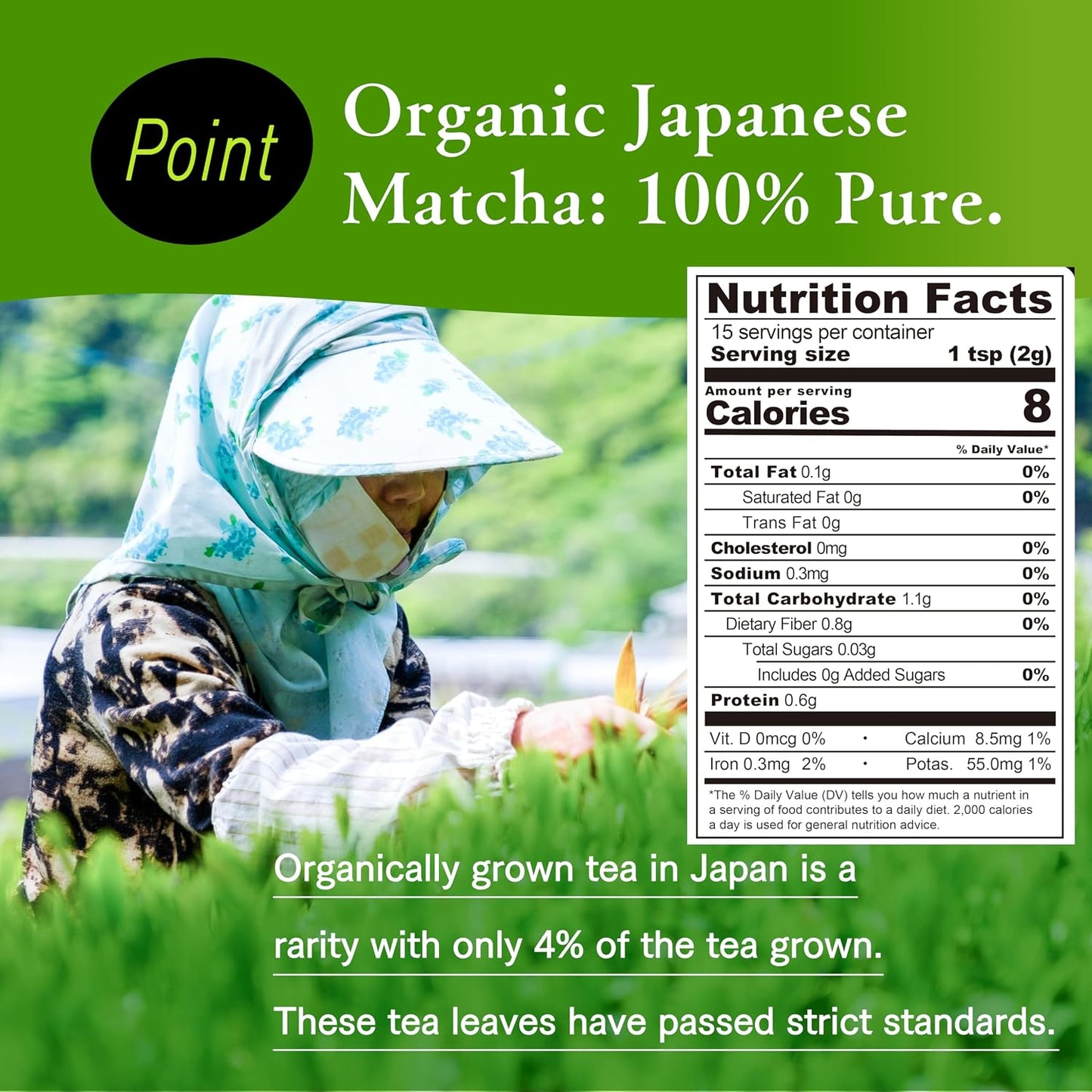 YAMAEI, Matcha Powder, Ceremonial Grade, 1.1oz, Japanese Green Tea, First Harvest, Use for Drinking, Latte