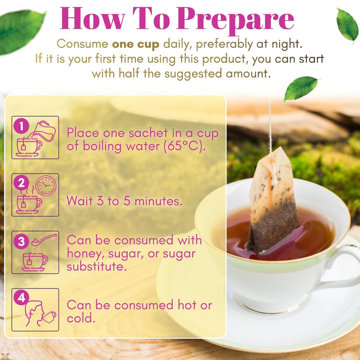 GN+Vida Me Vale Madre Natural Calming Tea: 100% Natural for Relaxation, Support Tranquility and Relief Herbal Tea. Te