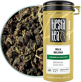 Tiesta Tea - Milk Oolong Tea, Loose Leaf, Single Origin Premium Oolong Blend from China, Medium Caffeinated, Makes Hot or Iced Drink & Up to 50 Cups, 100% Pure Unblended, 4oz Refillable Tin