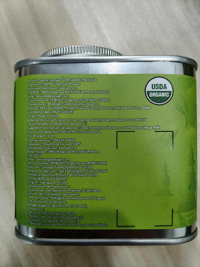 Premium Ceremonial Matcha Powder (6oz/170g),Eastsign Organic Ceremonial Grade Matcha,USDA Organic Matcha Tea Powder Latte,Perfect for Starbucks Latte, Shake, Smoothies & Baking & Holiday Gifts