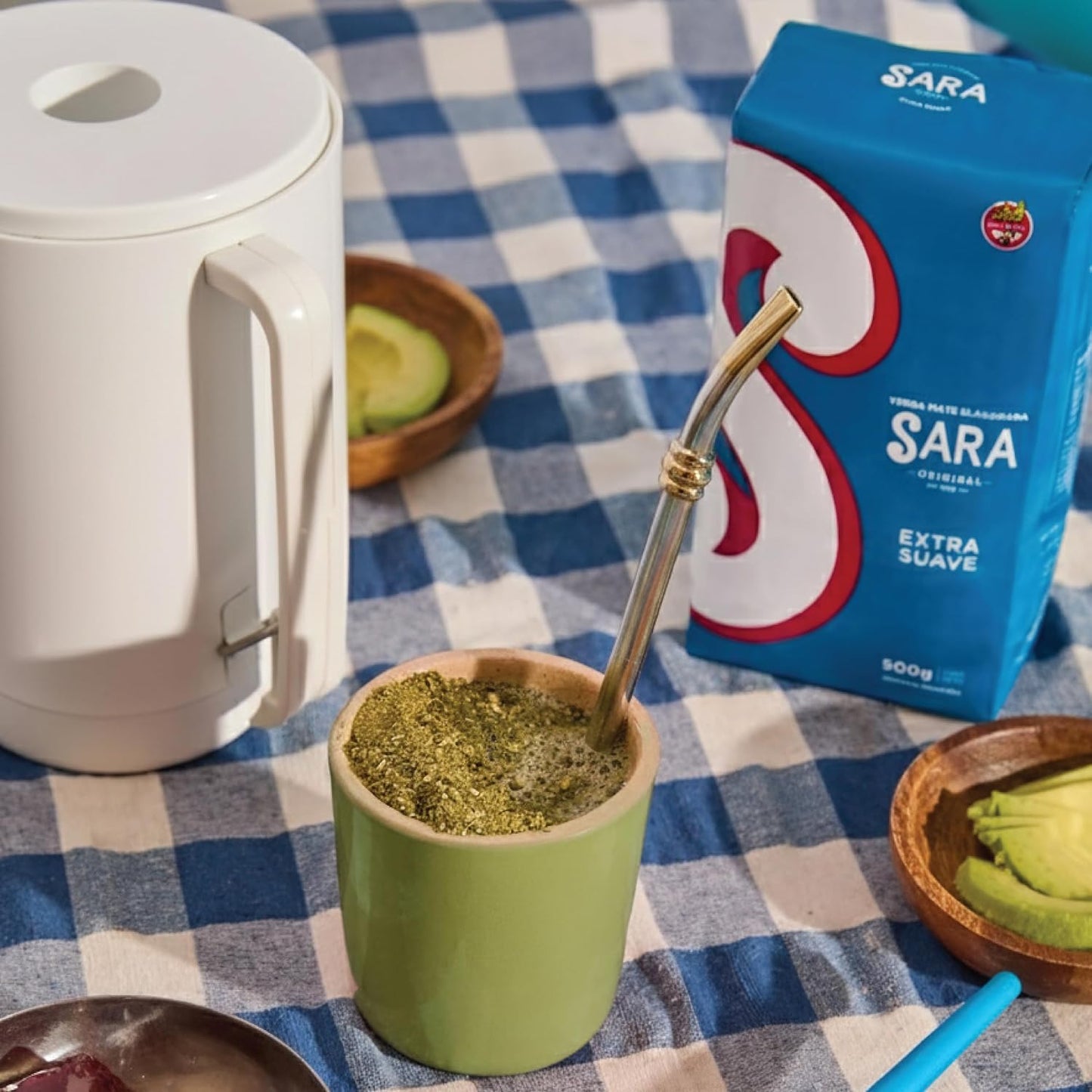SARA Yerba Mate Extra Smooth - Uruguayan Yerba Mate Tea - Ground Leaf Mate - Rich &amp; Balanced Flavor - Yerba Mate Sara Extra Suave Azul 2-Pack (2kg - 4.4lbs total)