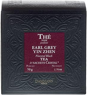 Dammann Freres Sachets, Earl Grey Tea Bags, Premium Gourmet French Black And Citrus Infused Tea, 25 Count (Single Pack)