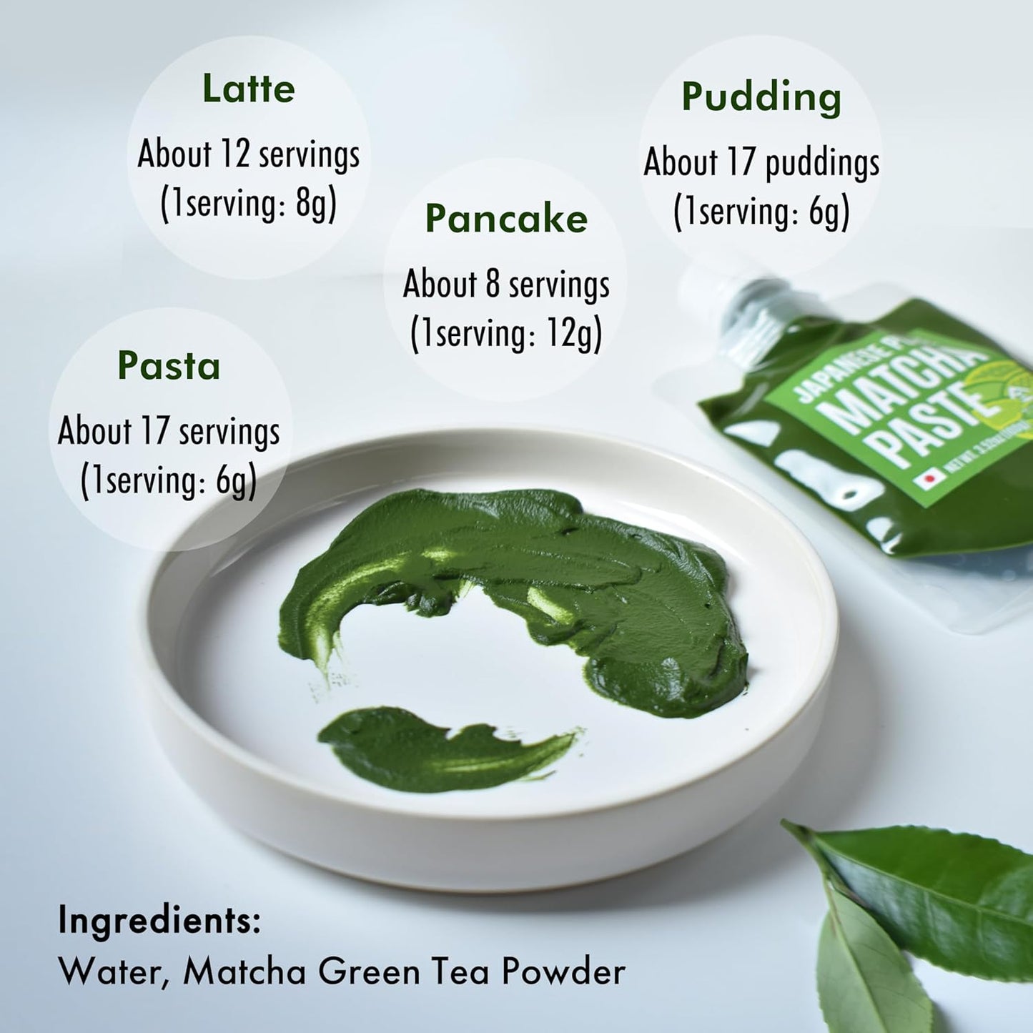 YAMASAN KYOTO UJI Japanese Pure Matcha Paste, Handy for Baking and Cooking, Easy to Add Matcha Color and Flavor, No Additives, Gluten-Free, Vegan, Made in Japan 100g(3.52oz)
