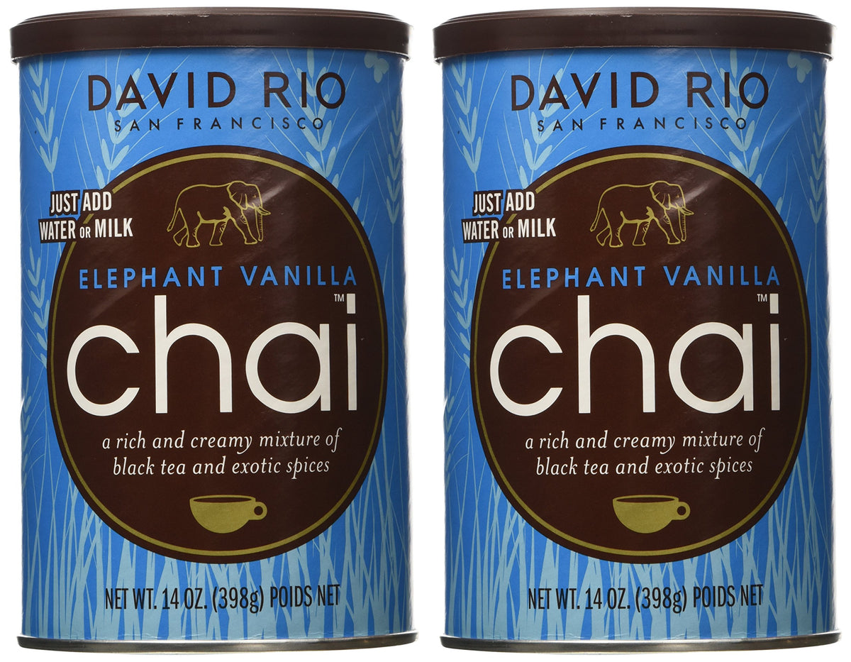 David Rio Elephant Vanilla Chai, 14oz. - 2 canisters