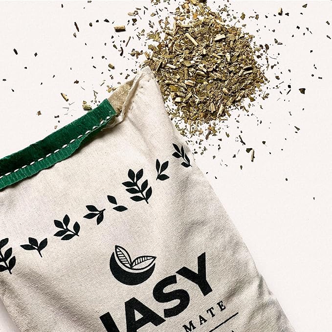 JASY Yerba Mate Tea – Agroecological, Loose Leaf, Naturally Aged 24 Months, Unsmoked, Gluten-Free, Vegan – 2.2 lb (35.27 oz) Cloth Bag + Bombilla Cleaning Brush