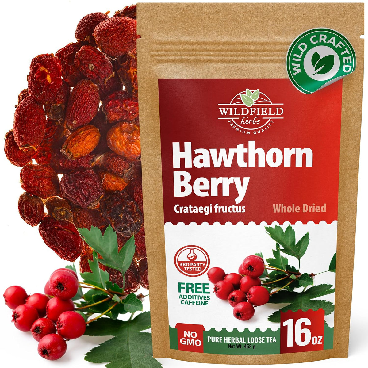 16 oz. Hawthorn Berry Herb Tea Espino blanco (Crataegus L.) - 453g Hawthorn Berry Tea