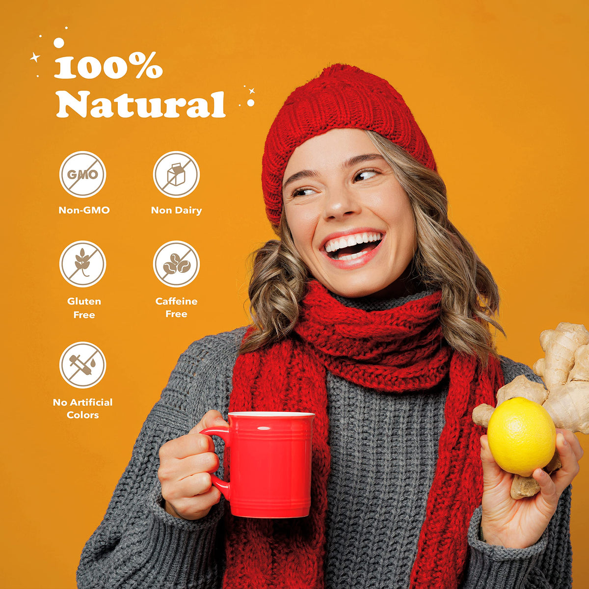 Pocas Instant Honey Ginger Tea, Lemon Flavor 2-Pack, 20 Packets/Box