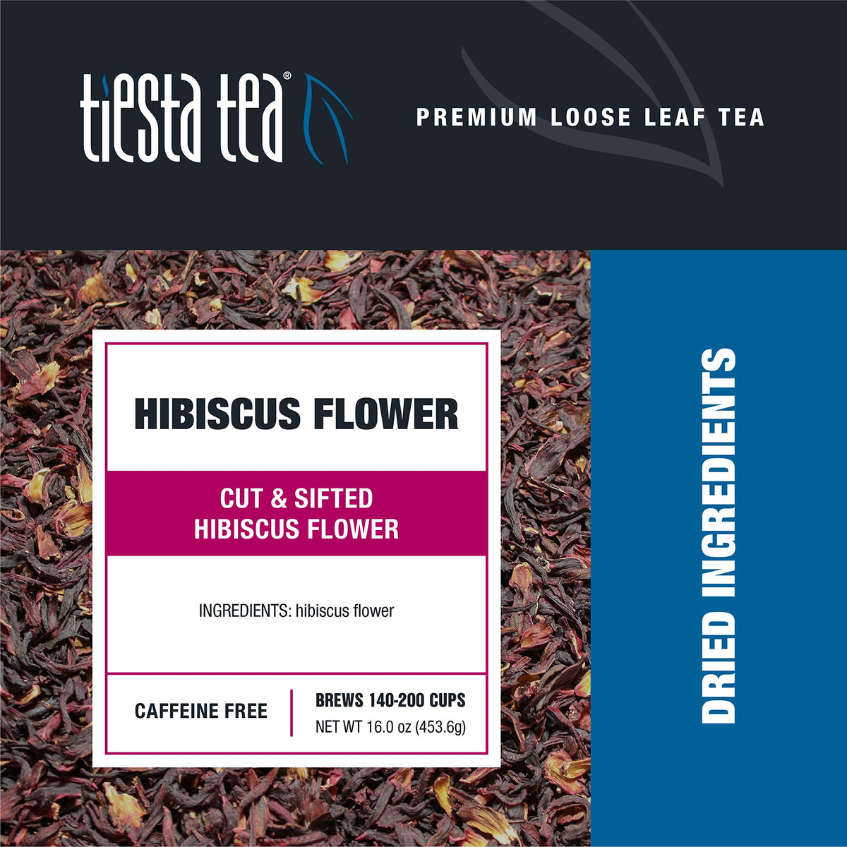 Tiesta Tea Dried Hibiscus Loose Leaf Cut & Sifted Hibiscus Flower Tea 16oz