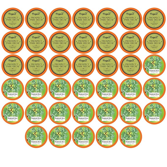 Two Rivers Assorted Tea Go Green Tea Pods Variety Sampler Pack for Keurig K Cup Brewers, 40 Count