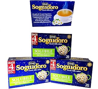 Star Sognidoro Sweetened Instant Chamomile Tea - Product of Italy. 4 - Pack- 80 Bags