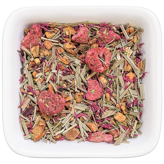 Tealyra - Raspberry Relaxation - Herbal Loose Leaf Tea - Lemon Verbena - Hibiscus - Lemongrass - Calming Relaxing Bed Time Tea - Caffeine Free