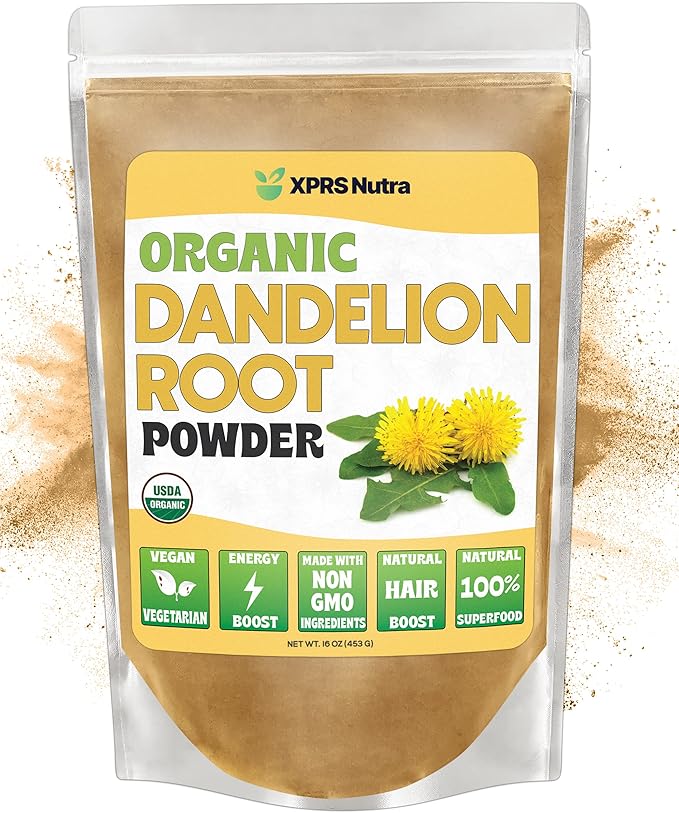 Xprs Nutra Organic Dandelion Root Powder - Vegan Friendly Antioxidant Power - Dandelion Root for Tea and Beverages