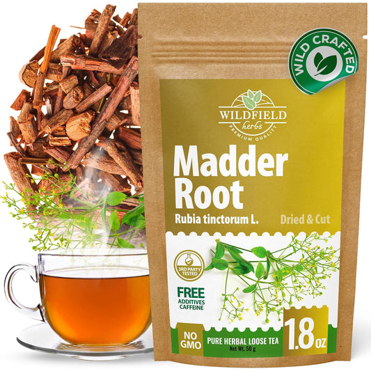 1.8 oz. Dried Madder Root Herb Tea (Rubia Tinctorum) Dried Cut Madder Roots Herbal Tea - 50g