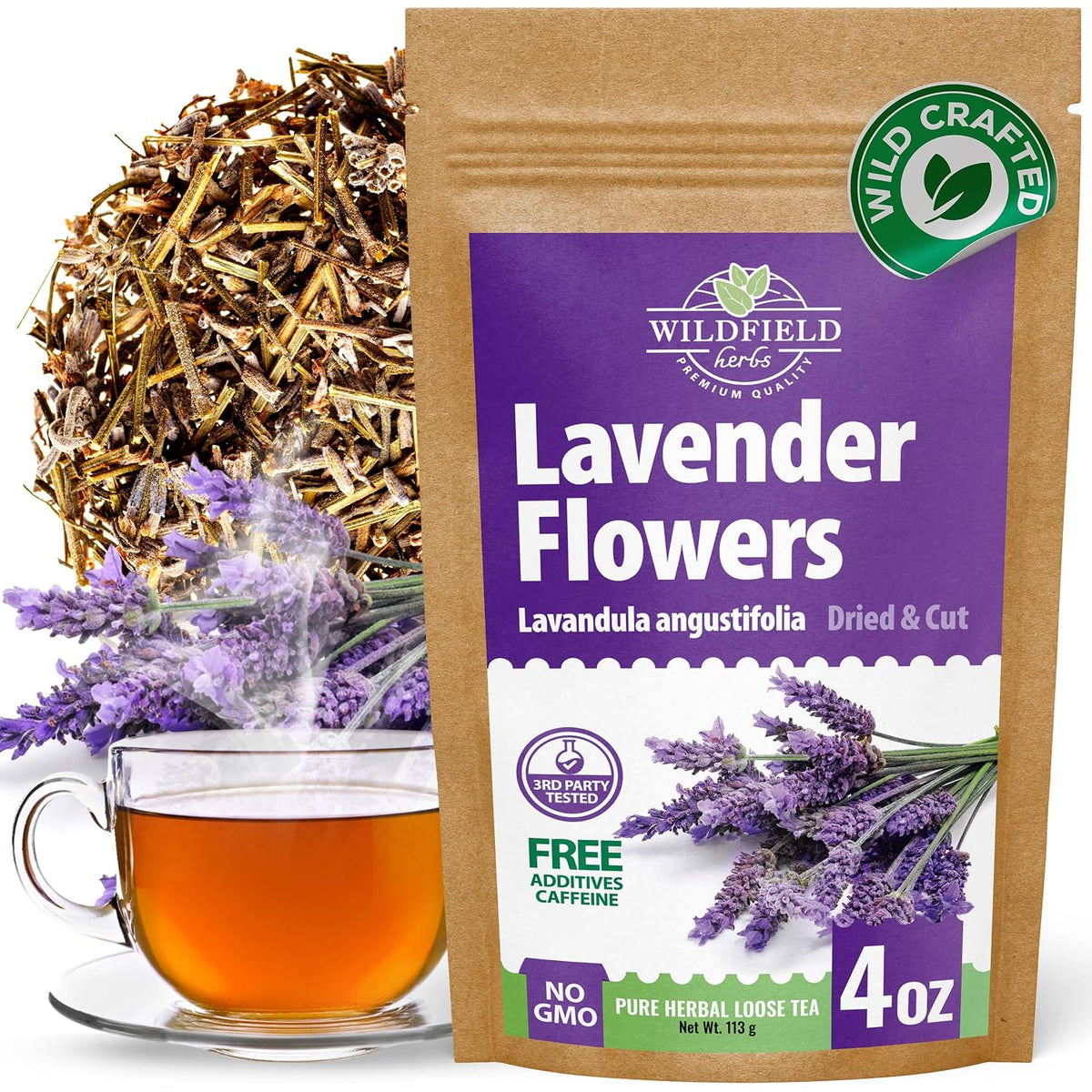 4 oz. Dried Lavender Flowers Herb Tea (Lavandula angustifolia) - 113 g Lavender Herbs Dried Tea Flores de lavanda
