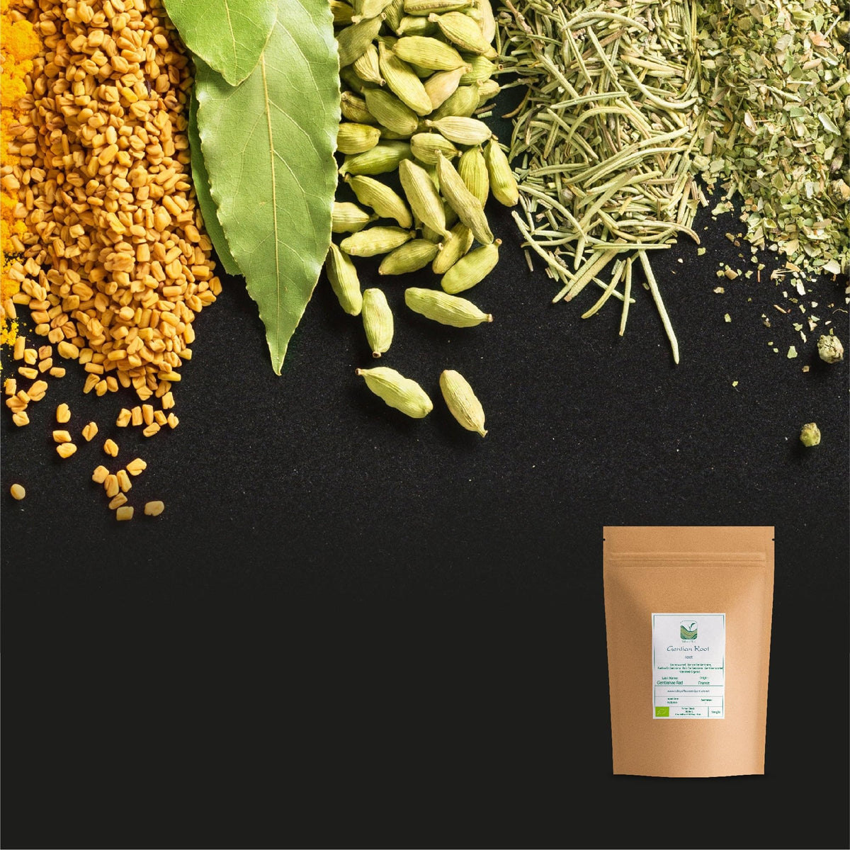Valley of Tea Gentian Root Organic Dried Whole Root - Herbal Tea and Aromatic Bitters
