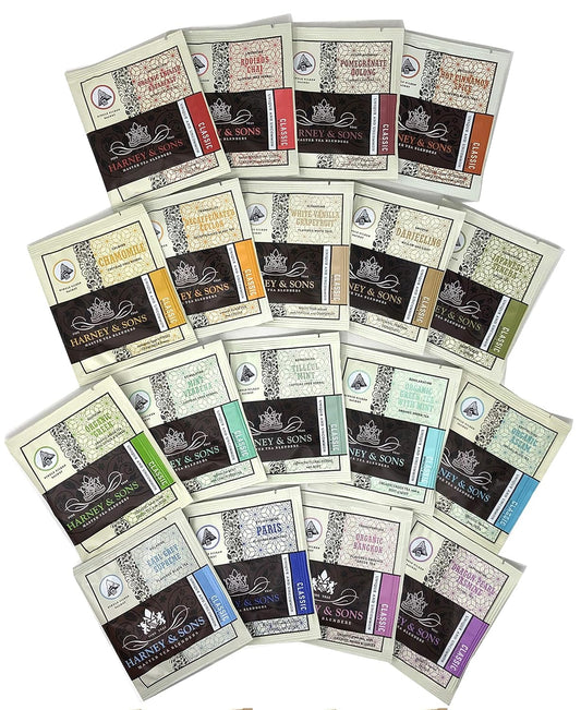 Harney & Sons Tea Gift Box Assorted Classic Tea Sachet Sampler Bundle 18 Count - Great for Birthday, Hostess and Co-worker Gifts