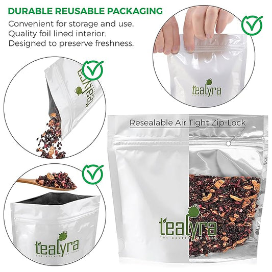 Tealyra - Grandma's Garden Berry - Fruit Tea Blend - Hibiscus & Berries Herbal Loose Leaf Tea - Vitamins Rich - Caffeine-Free - Hot & Iced - 110g (4oz)