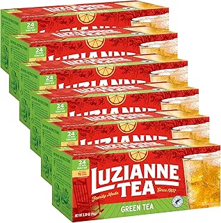 Luzianne Green Tea Bags, Family Size, 24ct Box (Pack of 6)