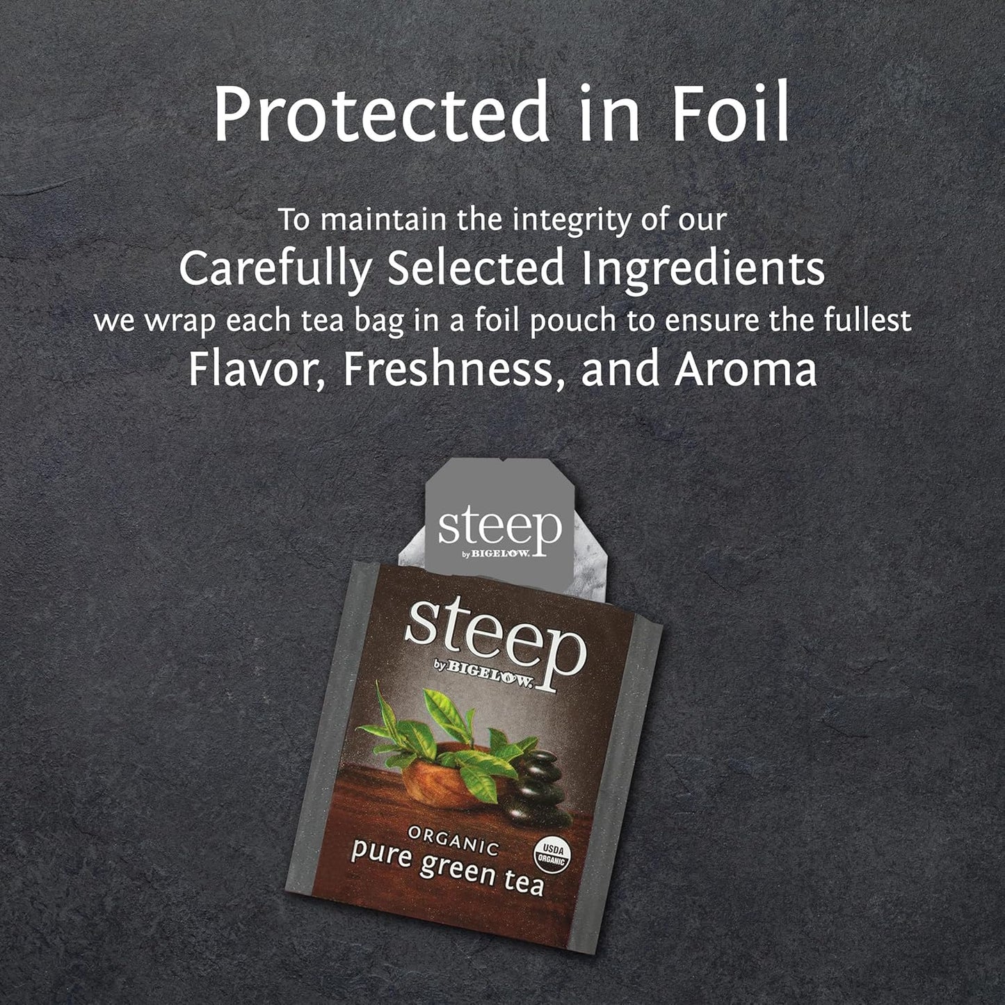 steep Organic Pure Green Tea, Caffeinated, 20 Count (Pack of 6), 120 Tea Bags Total
