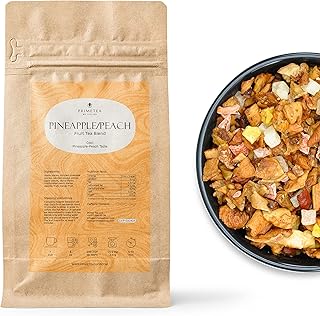 Prime Tea Pineapple-Peach - Exquisite Fruit Tisane, Premium Organic Loose Leaf, Delicious Herbal Tea Mix, Natural & Vegan, Caffeine-Free, Perfect for Hot & Iced Tea Enjoyment - 8 Ounce