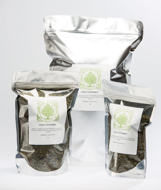 Nelson's Tea Purely Peppermint Loose Leaf Tea, 1 oz | Peppermint Leaf Herbal • Caffeine Free • Tea • Loose Leaf Tea • Purely Peppermint 100 Percent Single Loose Leaf